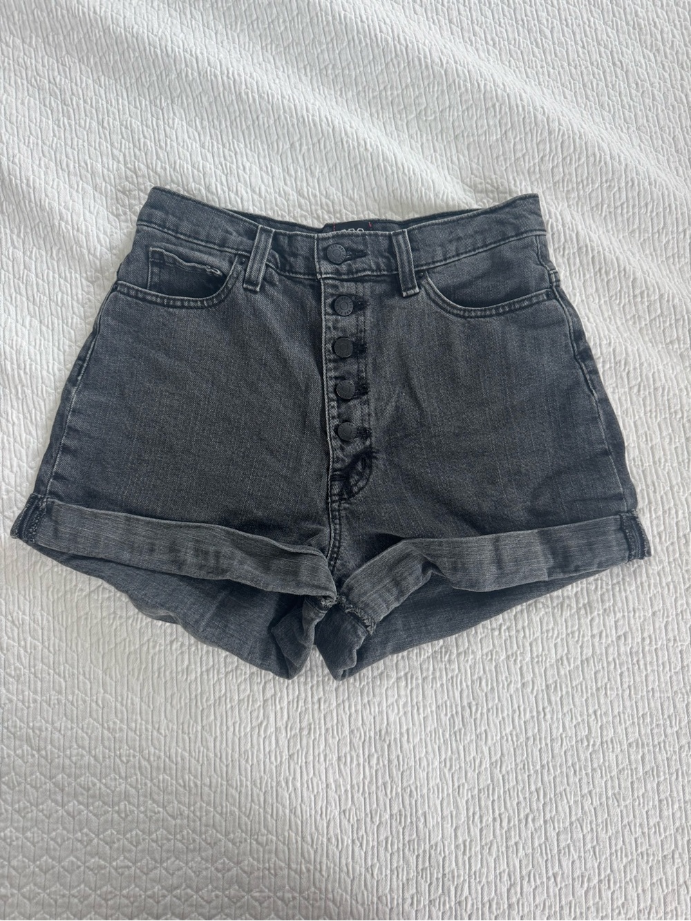 BDG High-Waist Button-Front Women's Black Denim Shorts - Size 27